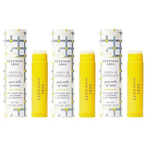Beekman 1802 Vanilla Absolute Goat Milk Lip Balm Trio