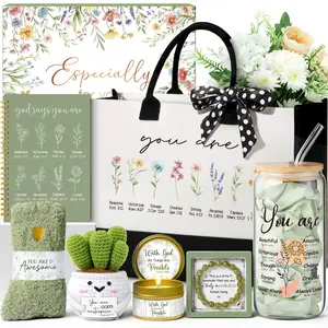 Mayicivo Easter Christian Gifts for Women, Religious Faith Gift Set with Canvas Tote Bag, Inspirational Spiritual Gifts for Mom, Sister, Wife, Grandma, Best Friend Basket