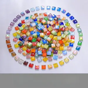 200g/230pcs Colorful Crystal Glass Mosaic DIY Kit, Flower Stand Vase Window Sill Sun Catcher Wall Art Creation, Crystal Craft Kit