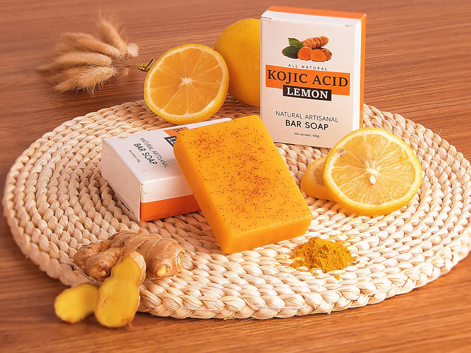 Natural Turmeric Aromatherapy Bar - Essential Oil Solid Block for Home & Bath Relaxing