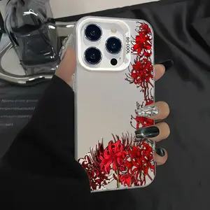 Cool Red Spider Lily Phone Case Stylish TPU Phonecases for iPhone 17 16 15 14 13 12 11 Pro/Max/Plus Shock-proof Anti-fingerprint Anti Fall Matte Back Cover