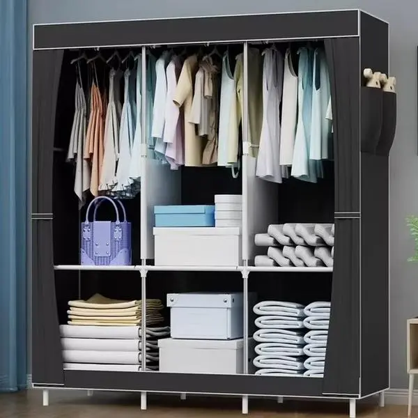 Portable Closet Organizer, Hanging Clothing Rack Shelf, Dustproof Non-woven Fabric Wardrobe Closet Storage