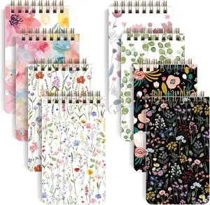 Small Notebooks, 3x5 Pocket Notepads with Aesthetic Covers, Mini Spiral Notebook with Lined Pages for Work Nursing School Essentials, Set Of 8