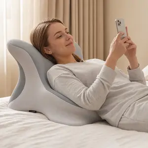 28” Wide Comfortable Neck Pillow, 2 Height Soft Contour Side Sleep Pillow, High-Quality Memory Foam Bed Pillow, Washable Breathable Cover
