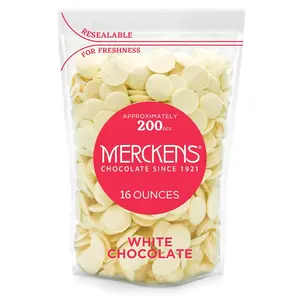 KIDU White Merckens Chocolate Melts - Melting Chocolate Candy Melts - Melting Wafers 16 Oz Bulk Perfect For Dipping, Deserts Baking And More - 1 Pound