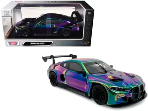 BMW M4 GT3 Chameleon Chrome "Custom Wrap" Series 1/24 Diecast Model by Motormax