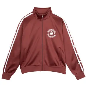 Disney Nightmare Before Christmas Jack Skellington Women's Halloween Graphic Zip Front Track Jacket Wine
