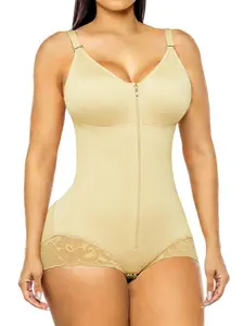 Women's Underwear Compressing Adjustable Shoulder Strap Sculpting Bodysuit, Colombiana Shapewear, Compression, Butt Lifting And Tummy Control Full Body Shaper with Hooks Crotch, Zipper Firm Control Shaperwear, Suitable for Party,Gym,Workout