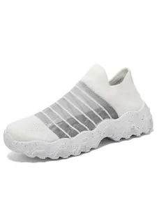 1 Pair Unisex Slip-On River Shoes, Breathable Flyknit & Convenient Slip-On Design, Elastic EVA Sole, Fashion Street Shoes for Students