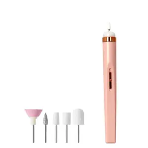 Portable Nail File, Electric Nail Drill With 5 Attachment Drill Bits,USB Charge With LED Light, Adjustable Speed For Manicure And Nail Kit Care Tool, Nail Drill Machine