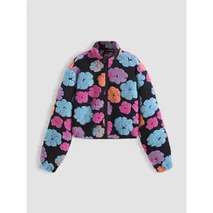 Cider [size 2-10] Oversized Floral Teddy Fleece Jacket