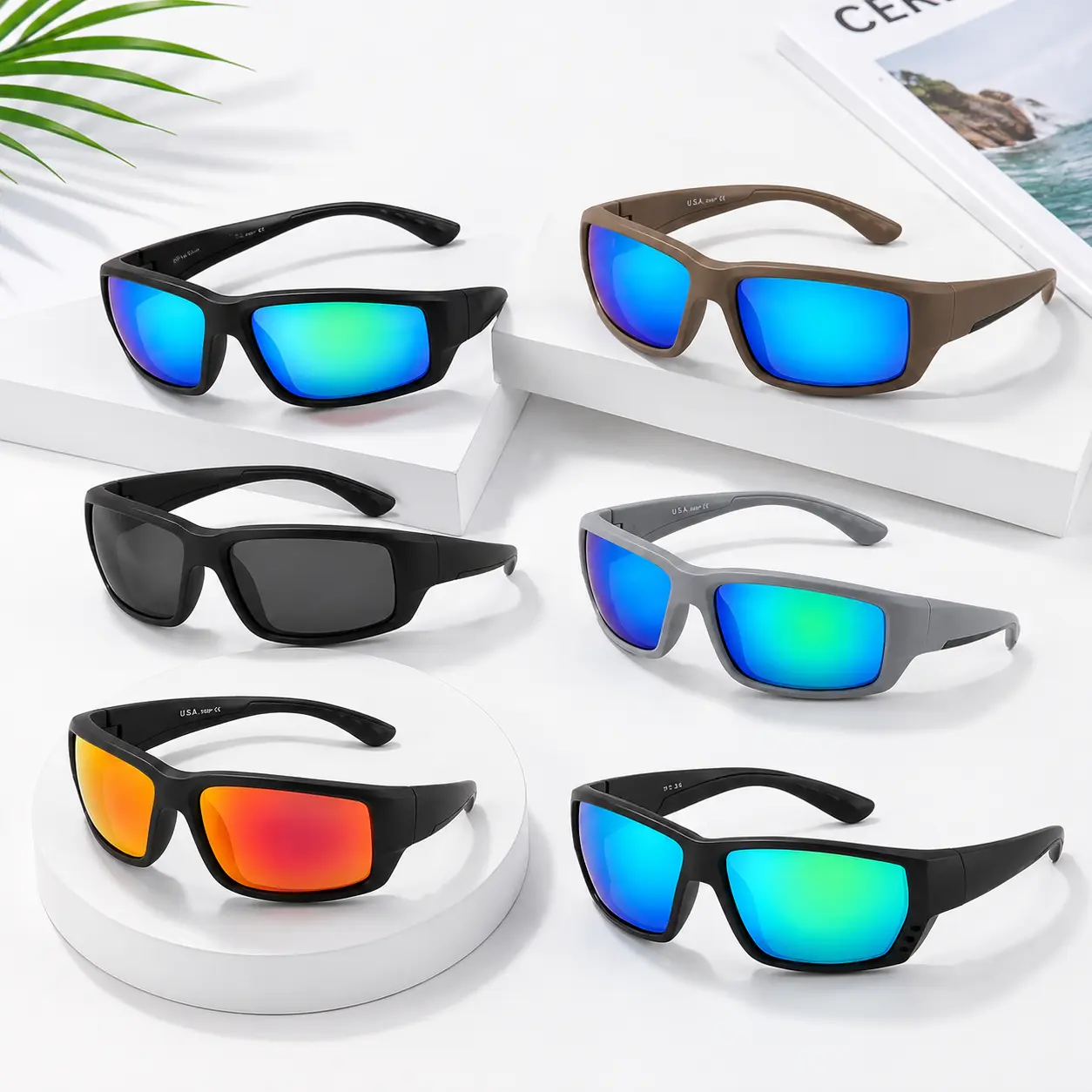 Polarized Rectangular Sunglasses for Men & Women – UV400 Fishing Driving Outdoor Eyewear