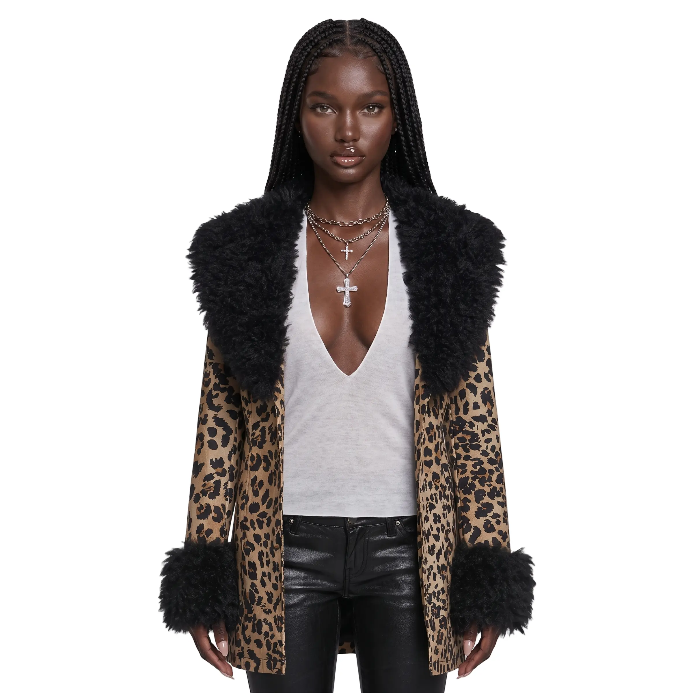 Champagne Showers Leopard Coat