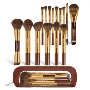 Maange 15-Piece Makeup Brush Set with Cosmetic Bag, Eyeshadow Brush Set, Face Makeup Brush, Essential Beauty Tools for Professional & Home Use, High-Quality Brushes for Flawless Application