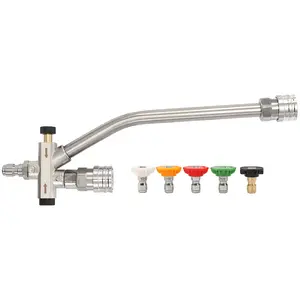 Tool Daily Foam Cannon Dual-Connector Accessory, Pressure Washer Double Tip Attachment for Soap Cannon, 5 Pressure Washer Sprayer Nozzles, 1/4" Quick Connect，Christmas gifts