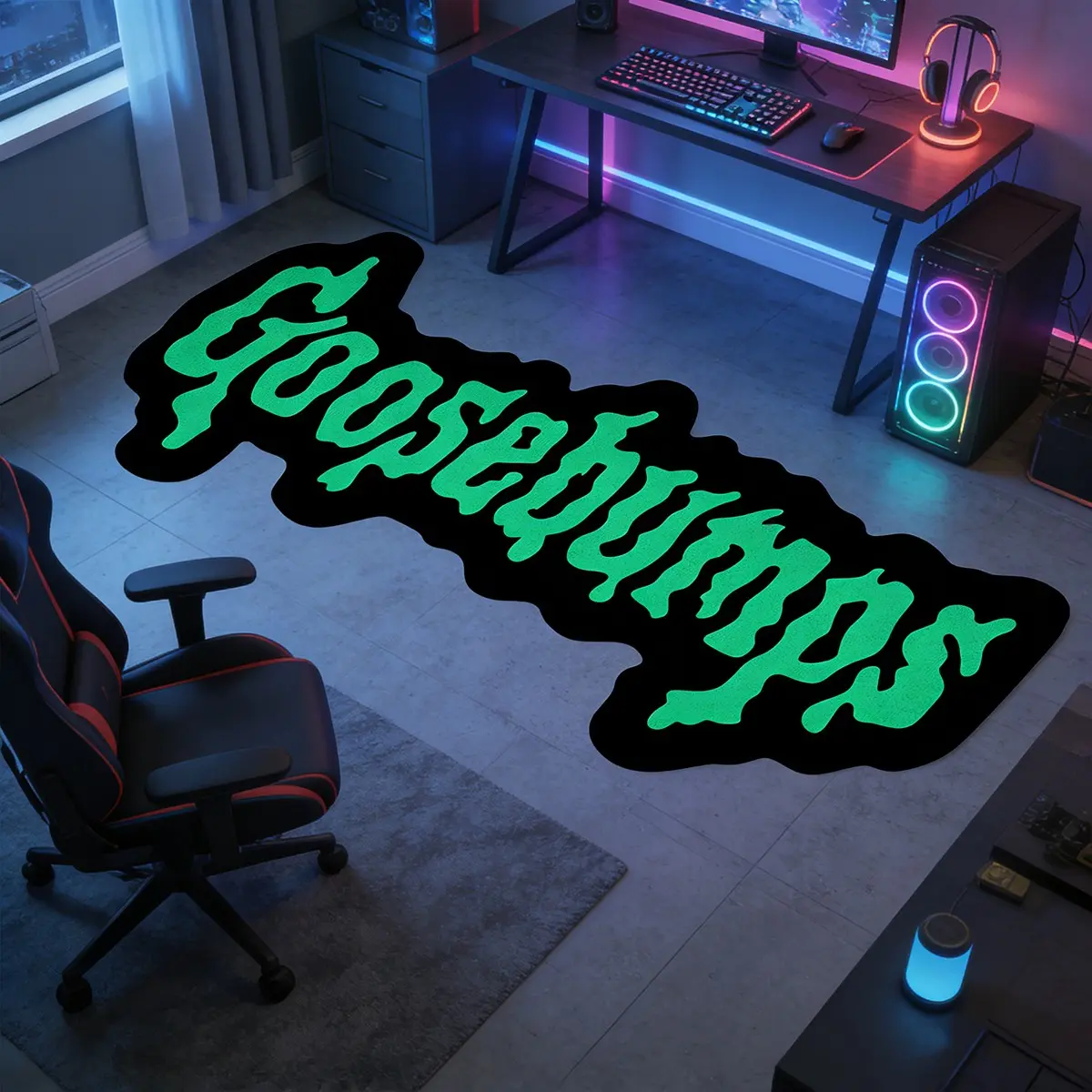 Goosebps Goosebumps Plush Rug, Dark Style Gaming Room Living Room Mat, Horror Movie Peripheral Decoration Blanket, Decorative Rug, Home Decor Rugs