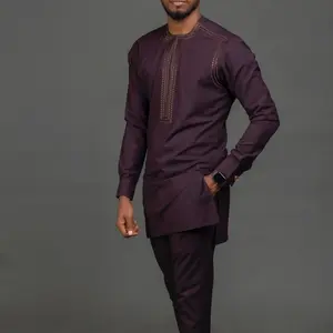 2024 New In Kaftan African Style Suits for Men 2 Piece Set Embroidered Shirts and Pants Traditional Luxury Suits for Men Clothes Long Sleeve