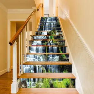 Stair sticker, tile sticker, Peel and paste stair sticker vinyl strip sticker sticker sticker waterproof removable wall sticker 100cm * 18cm * 13pcs/1 set, Decorative Wall Sticker