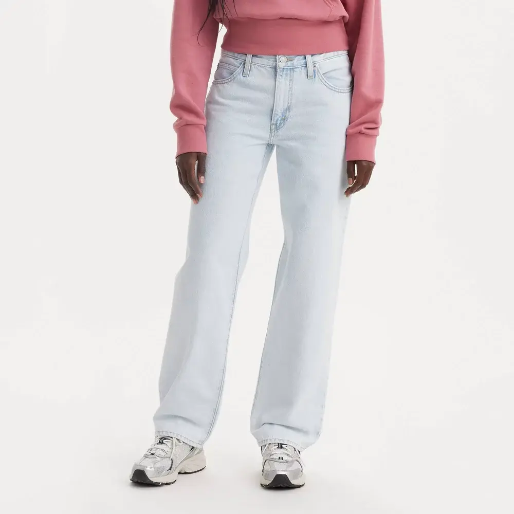 Levi's Women's Mid-Rise Straight-Leg Relaxed Loose Jeans - Basic Women's Bottom Garment, Hip-Flattering Clothes with Button Closure
