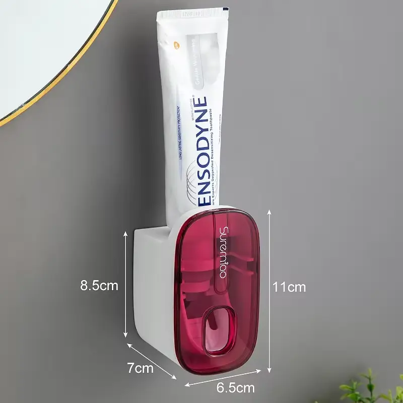 Silicone Plastic Automatic Toothpaste Dispenser with Toothpaste Squeezers, Waterproof Wall-Mount Toothbrush Holder with Storage & Protector, Bathroom Home Supplies Dispenser Toothbrush Holder, Mount Toothbrush Holders