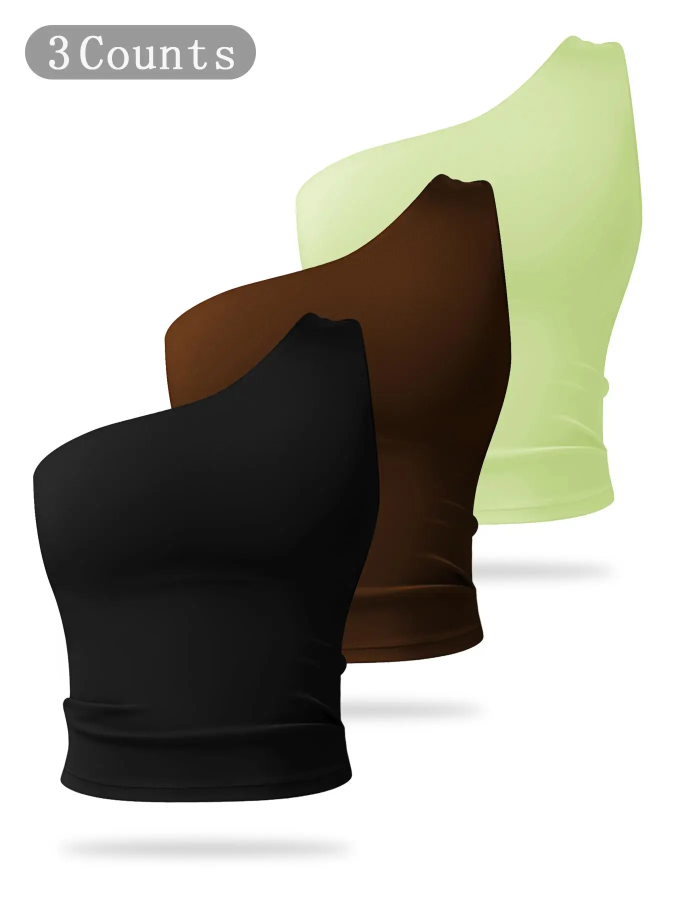 Women's Solid Color One Shoulder Sports Bra, High Stretch Comfortable Breathable Quick Drying Yoga Bra, Ladies Sportswear for Indoor Outdoor Wear