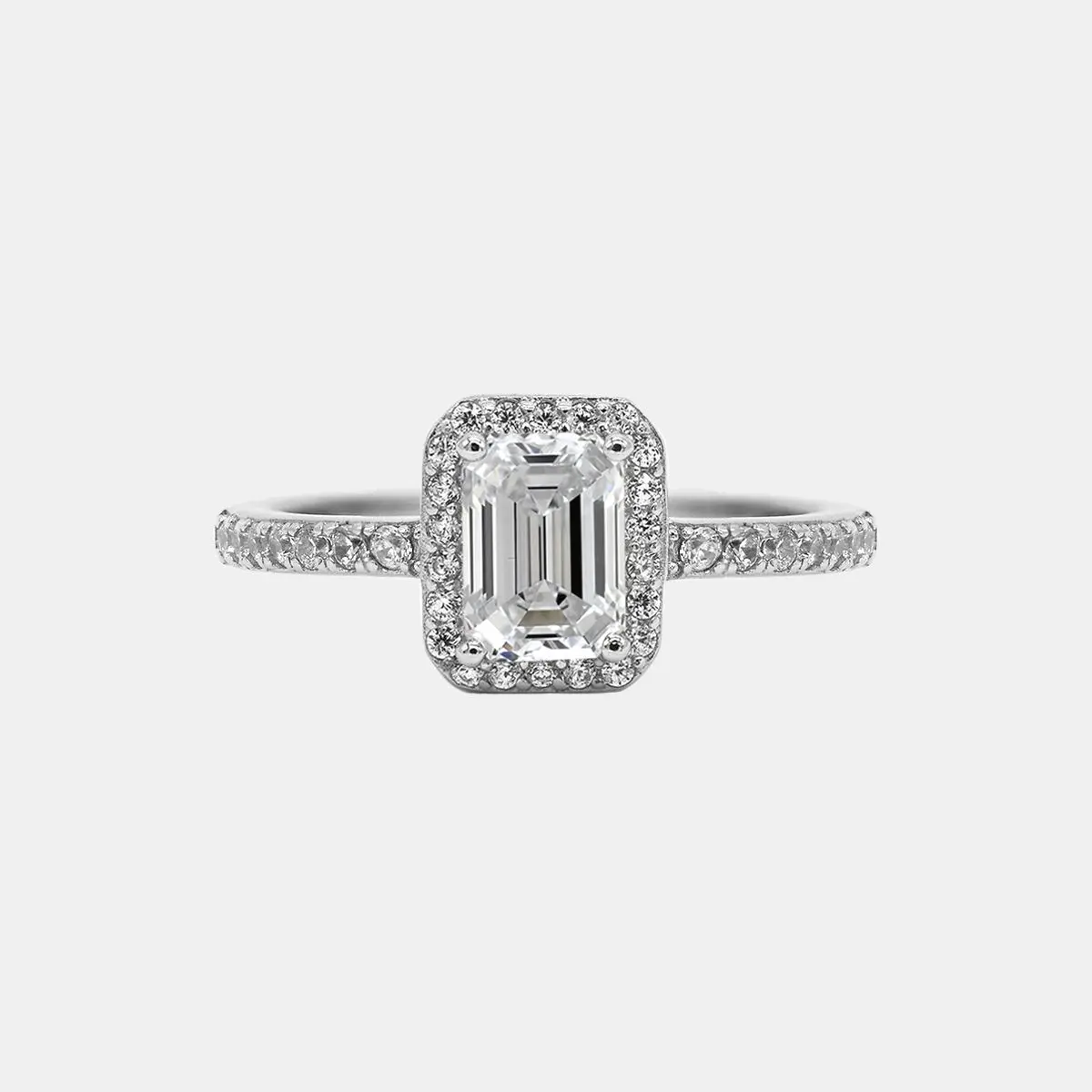 【407】Valentine's Flash "Winter Ball" 1 Carat Synthetic Moissanite Halo Ring
