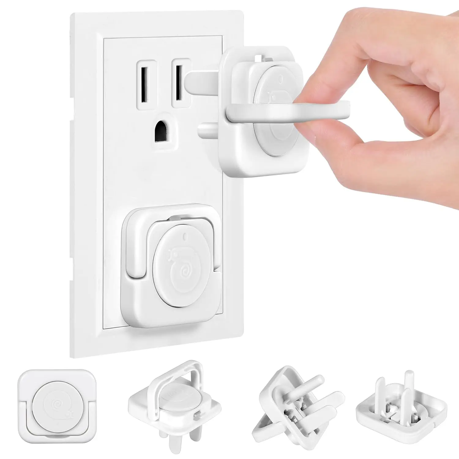 Childproof Electric Outlet Covers, 40-Pack 3-Prong Safety Caps for Family Protection Against Power Shock Hazards, White Convenient Electrical Socket Protectors, Convenience