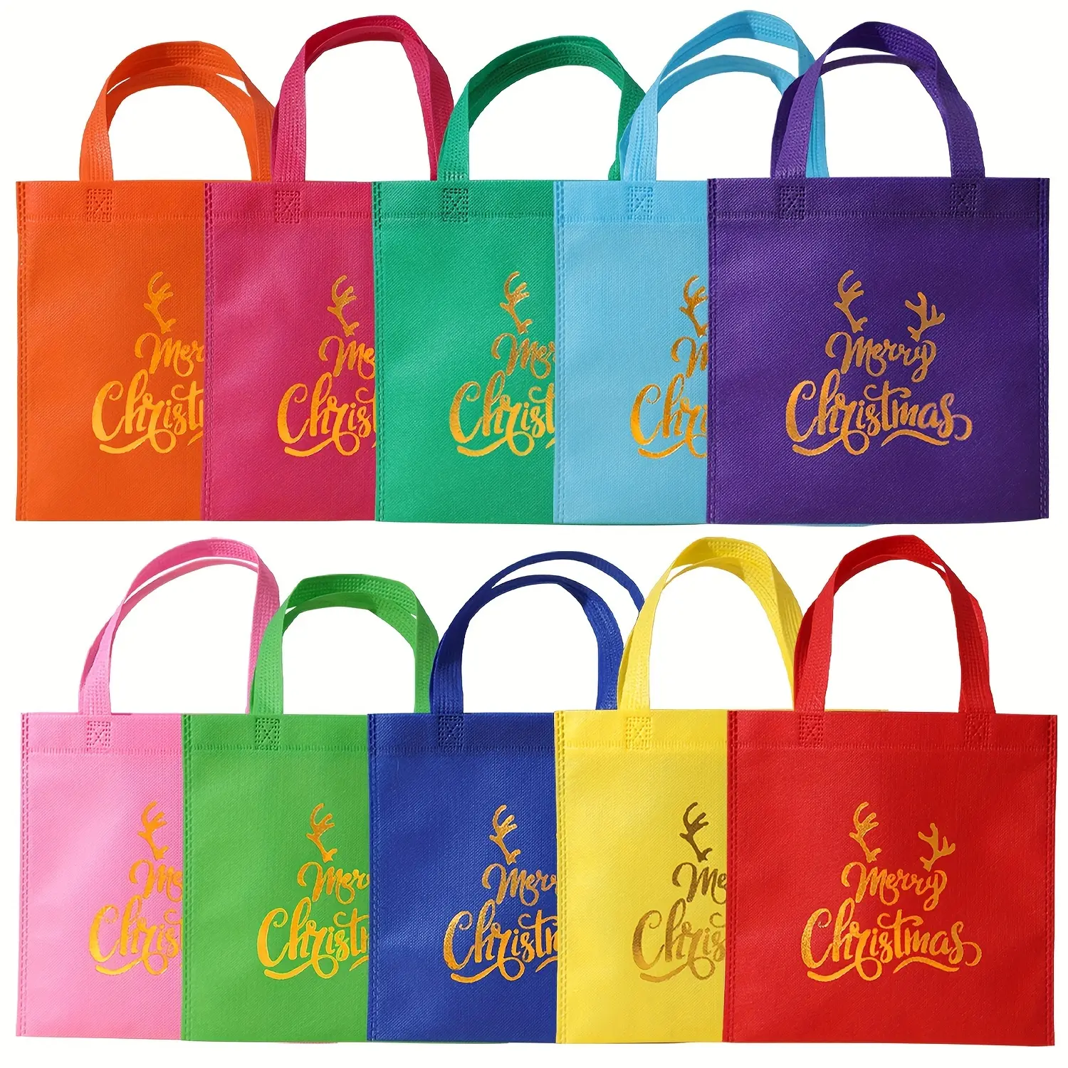 20-pack small children's tote bags, ten colors of cartoon gift patterns, suitable for Christmas, birthdays, spring outings, New Year's gift bags, and children's gift wrapping.