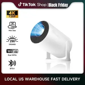[US warehouse] Magcubic HY300Pro Projector 290ANSI Android 14.0 Dual WiFi6 8K 4K Decode Auto Keystone Correction Wireless BT5.4 130"Screen 1280*720P Built-in Speaker Allwinner H726 180° Rotatable Mini Portable Home Cinema Outdoor Audio Gift