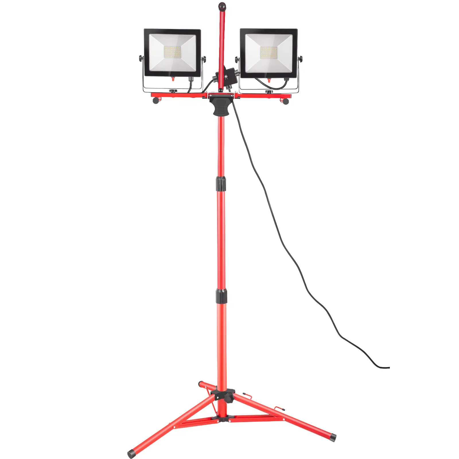 【Summerfinds】VEVOR LED Work Light with Stand 10000 Lumen Dual-head LED Work Light with 27.6\"-68.1\" Adjustable and Foldable Tripod StandIP65 Waterproofed LED Tripod Work Lightwith 5000 Kelvin Color Temperatu