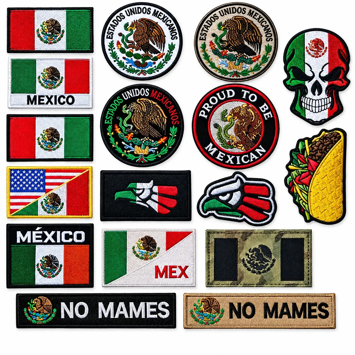 Mexico Velcro Patch 3X2 inch Tactical Morale Embroidered Hook and Loop Mexican Pride Chicano