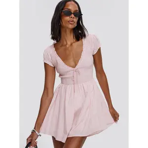 Wescott Stripe Playsuit Pink / White