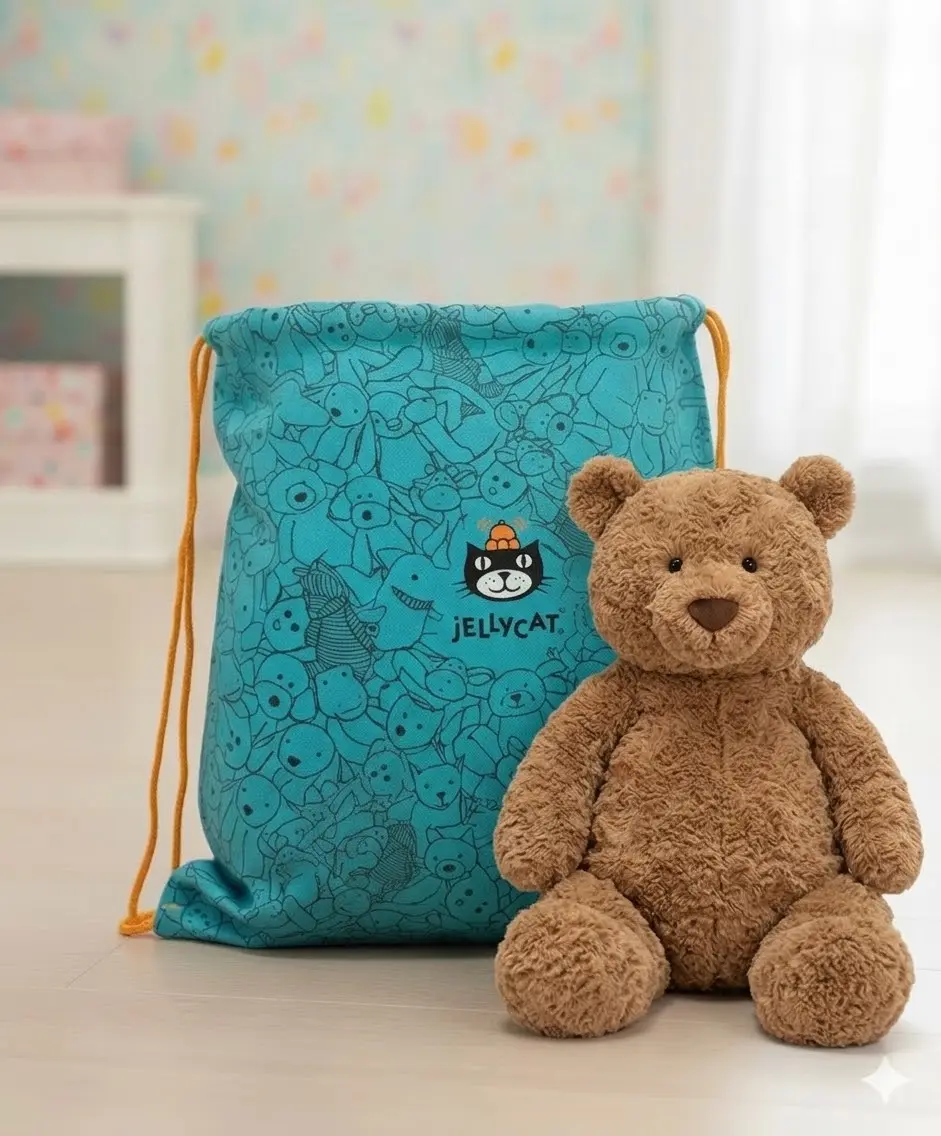 Jellycat Brown Teddy Bear Plush – Adorable Soft Cuddly Stuffed Bear with Gift Bag, Classic Cute Animal Plush Toy for Birthday Holiday & Special Occasion Gift
