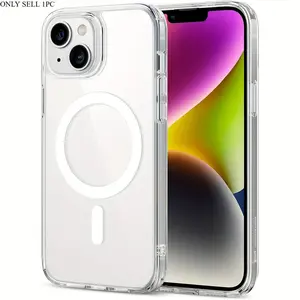 Magnetic Phone Case, Shockproof All-Around Transparent Protective Case for iPhone 17, 16, 15, 14, 13 and 12, Magnetic Phone Casing Protector Cover Accessories Smartphone Protection