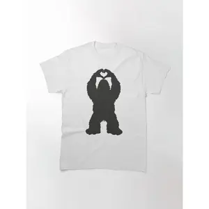 Bigfoot, Yeti, Silhouette, Bigfoot Peace Sign, Bigfoot Rock Sign, Wild Monster, Sasquatch, Bigfoot with middle finger, Stencil Classic T-Shirt