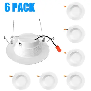 LED E26 Base 6inch Recessed Retrofit Down Light 6,12 Pack 15W LED Can Lights Dimmable 5CCT 2700K-5000K Multicolor Recessed LED Lights 1100 Lumens 50,000 Hours Life
