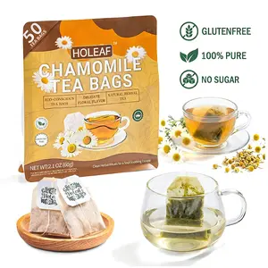 HoLeaf Chamomile Tea, 50 Individually Wrapped Tea Bags, 100% Pure Natural Herbal Tea, Caffeine Free, Bedtime Calming Sleep Support, Compostable Eco-Friendly Bags, No Additives, Smooth Mild Flavor, Daily Relaxation Wellness Tea