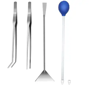 Acrylic Coral Spot Feeder Long Tube,Aquarium Tweezer for Reef Anemones Eels Lionfish,Stainless Steel Straight Curved Aquarium Tweezer Reptile Feed Tong Spatula Tool for Aquatic Plant Spider Snake