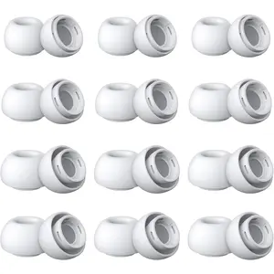 AirPods Pro & AirPods Pro 2 Replacement Ear Tips - Noise-Reducing  Earbud Covers with Secure Fit & Portable Storage Plastic Bag (12 Pairs-White, Large)