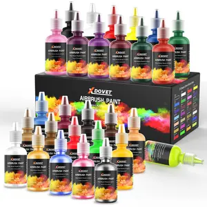 XDOVET Airbrush Paint, Ready to Spray, Opaque & Neon Colors, Water-Based, Premium Acrylic Airbrush Paint Kit for Beginners, Hobbyist and Artists