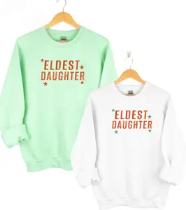 Embroidered Casual Crewneck Unisex, Life Of Eldest Daughter Embroidered, Birthday Gift For Her, Fall Style Gift, Adult Costume