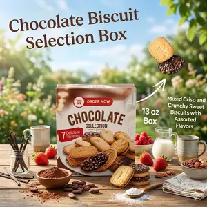 Chocolate Cookie Variety Pack, Assorted Crisp and Crunchy Biscuits, Mixed Chocolate Flavors, 7 Types, 13 oz Box
