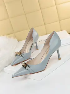 Women's Elegant Pointed Toe Metal Buckle Decoration Stiletto Heels, 2025 New Style Trendy Gorgeous High Heel Shoes, Elegant Heeled Shoes, Classy Stiletto Heels, Chic All-match Shoes for Daily Wear