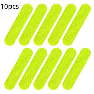 10-Piece Universal Car & Motorcycle Reflective Safety Stickers, Enhanced Visibility, Durable Design, Ideal for Night Driving