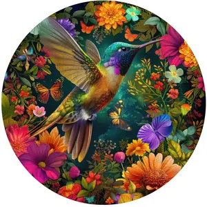 Birthday Gift / Toy/ Kidult Selected Gifts for Father's Day Delobil Premium Thick Puzzles for Adults with Puzzle Saver, Unique Adult Jigsaw Puzzles, Brain Teaser Family Game Gift, Leisure Time Fun Challenge & Stress Relief-Flower-Hummingbird-200pcs