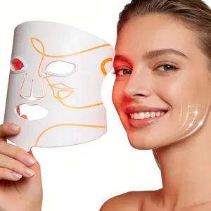 【DealsForYouDays】Red Light Therapy for Face, LED Face Mask w/432 Beams, 5000mAh Rechargeable, 850nm Infrared & Red/Blue Light, 4 Modes, Adjustable Brightness & Timer, Soft Silicone, Anti-Aging, Acne, Skin Care at Home parents gifts