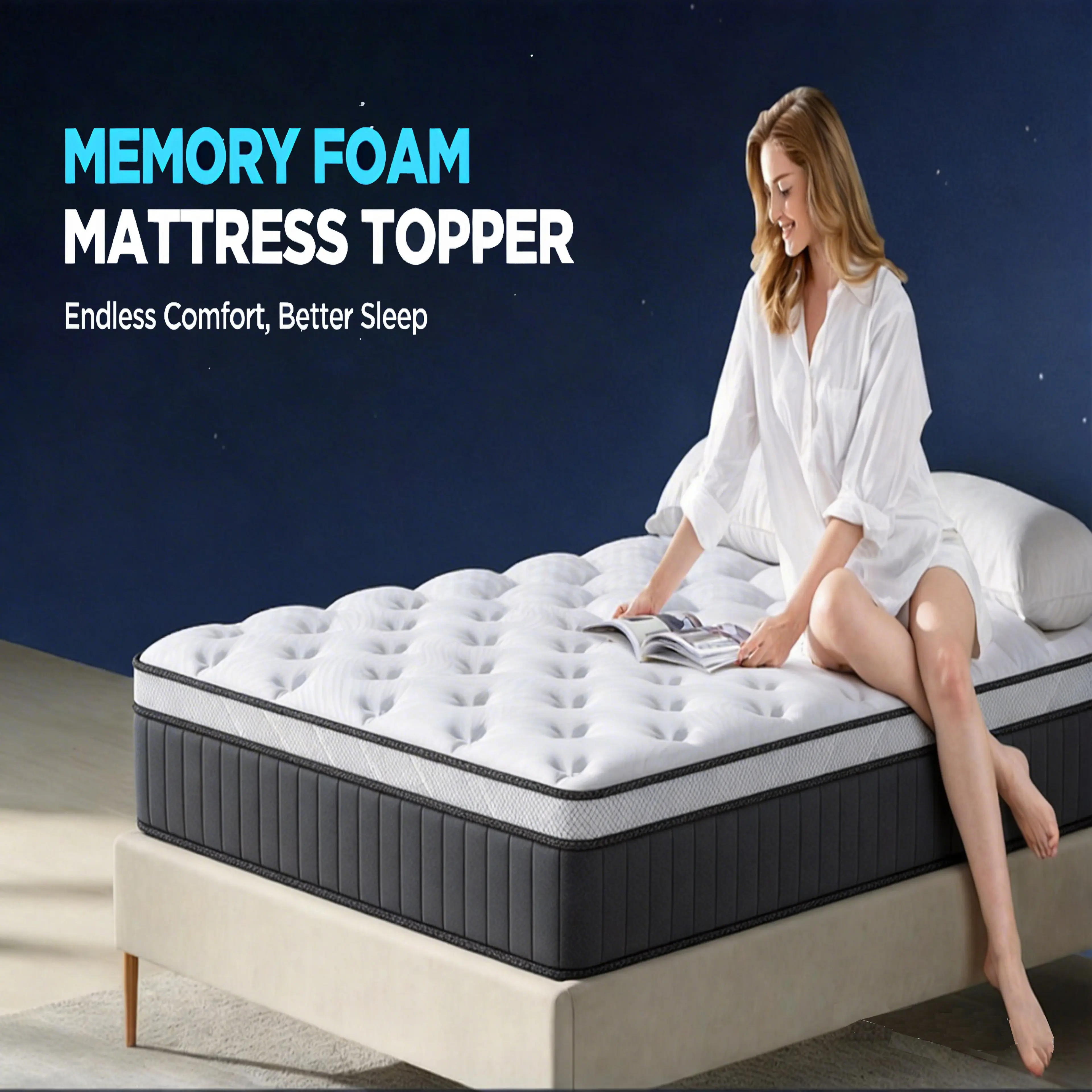 12/14 Inch Twin Full Queen King Size Hybrid Mattress in a Box, Independent Spring Memory Foam, Medium Firm Ergonomic Support, Breathable Comfort Mattress.