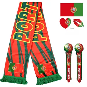 2026 Patriotic Soccer Fan Support Set - Lightweight Comfortable Scarf, Cheer Sticks, Flag Face Stickers for Sports Games, Outdoor Fan Gatherings