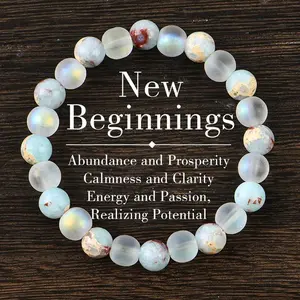 Healing Quartz & Sea Sediment Bead Bracelet Clarity Abundance Energy Jewelry Colorblock Crystal Beaded Protection Bracelet Encouragement Fashion Gift For Men And Women