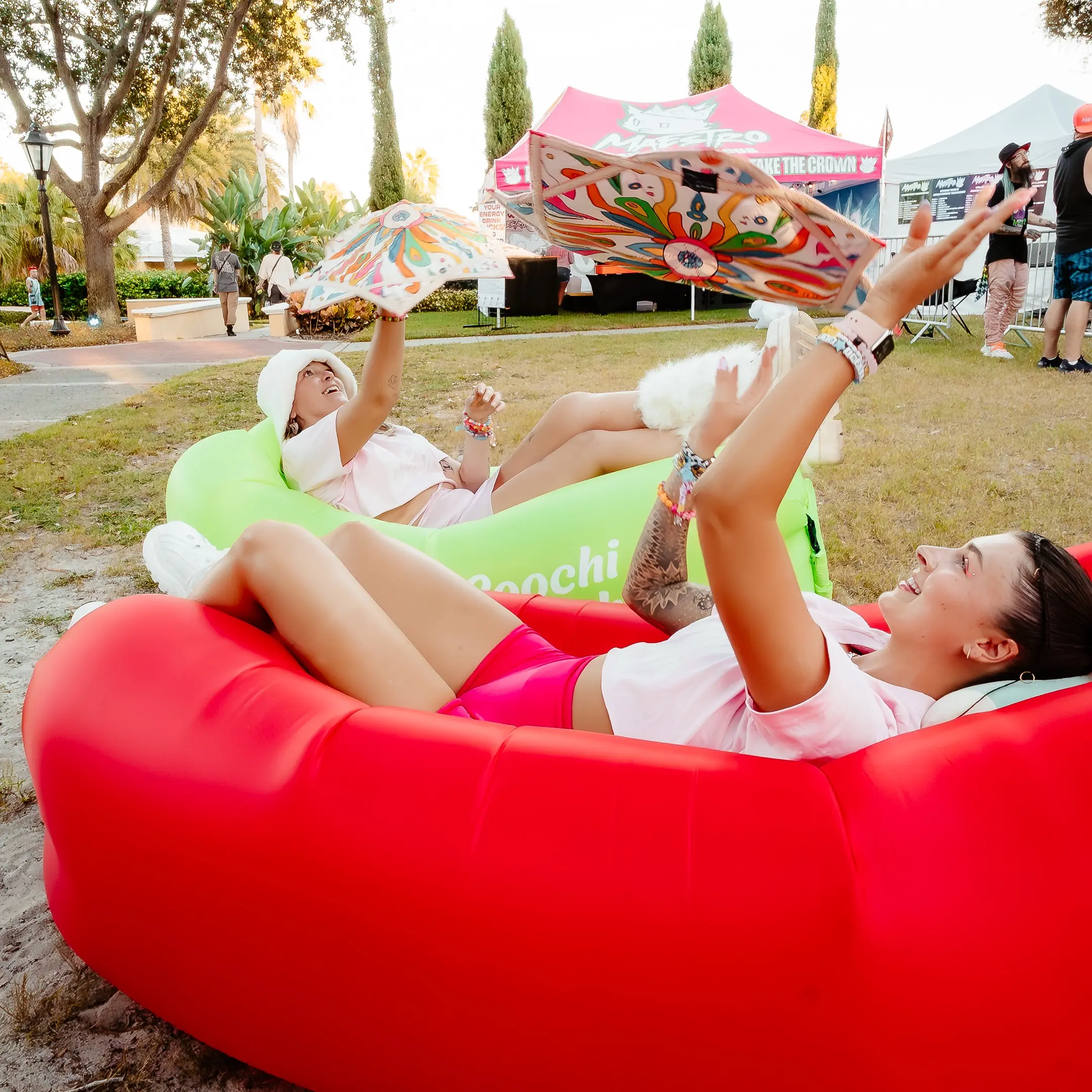 Coochi Couch Inflatable Lounger Air Sofa Chair–Camping & Beach Accessories–Portable Water Proof Couch for Hiking, Picnics, Outdoor, Music Festivals & Backyard–Lightweight and Easy to Set Up Air Hammock